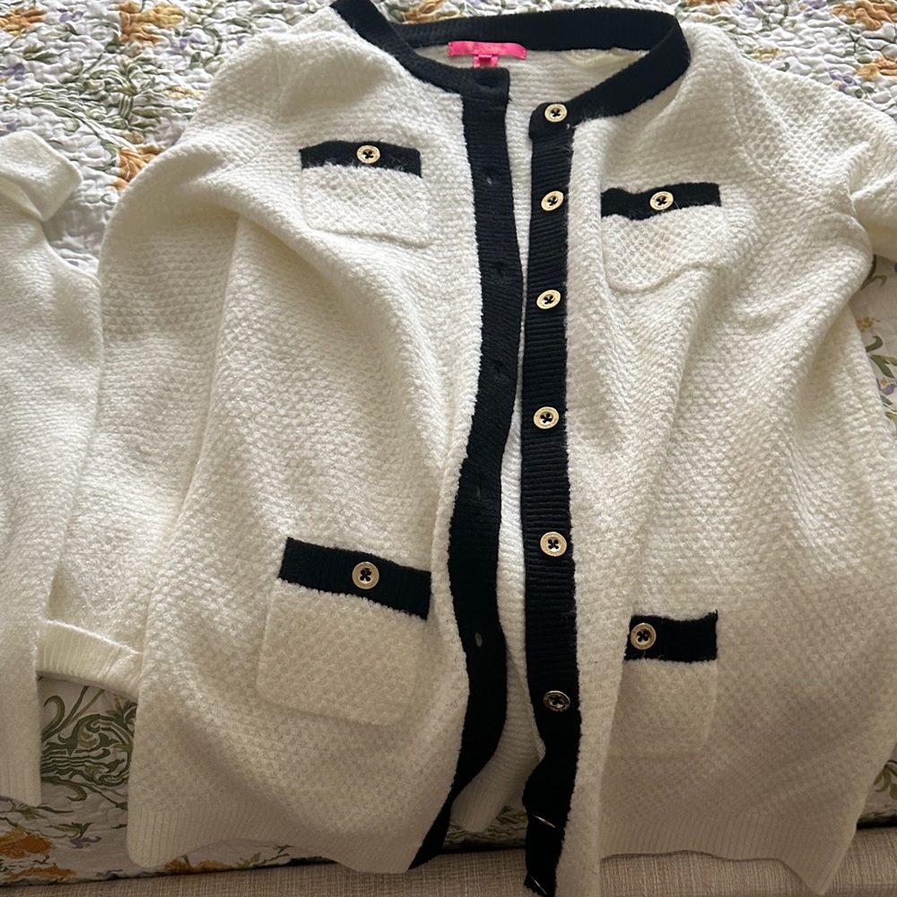 Lilly Pulitzer Black and White Cardigan